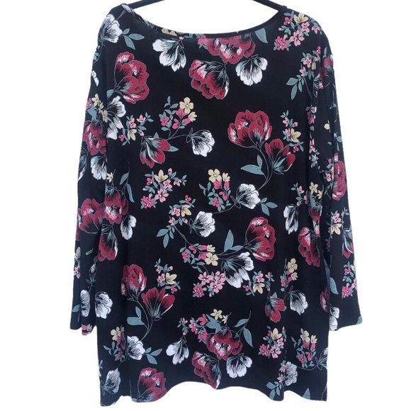 Floral dark Cottagecore long sleeve top 1X 16W 18W - Picture 2 of 6